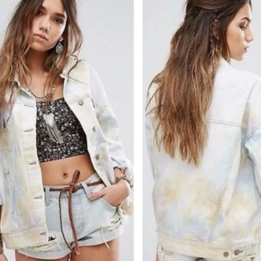 Free People Cream Denim Jacket - Picture 6 of 8